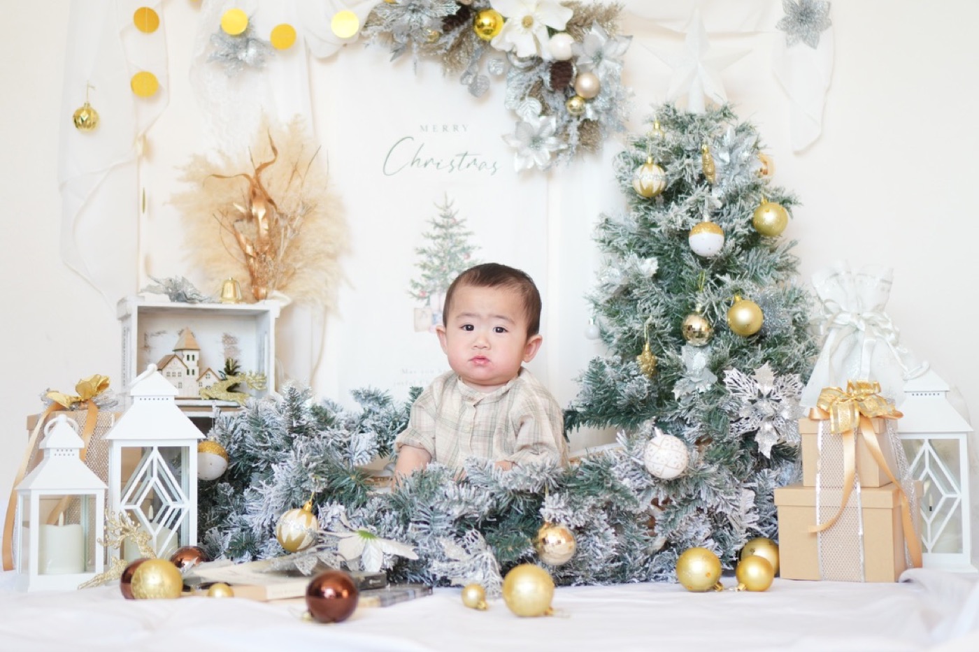 季節装飾のフォトブース（クリスマス）